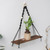 Boho Black Wood Hanging Macrame Wall Shelf
