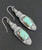 Geometric Green Stone Musical Symbol Dangle Earrings