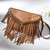 Vintage Leather Fringe Shoulder Handbag