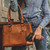 Vintage Leather Embossed Concho Studs Handbag