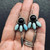 Vintage Feather Carved Metal Hook Drop Earrings