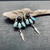 Vintage Feather Carved Metal Hook Drop Earrings