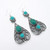Textured Hand Carved Waterdrop Metal Hook Drop Earrings