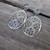 Vintage Carved Cutout Flower Pattern Blue Stone Drop Earrings
