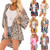 Floral Leopard Print Kimono Wrap Cardigan