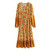 Ethnic Tie Neck Long Sleeve Tassel Rayon Boho Maxi Dress