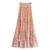 Vintage Floral Peacock Print High Elastic Waist Maxi Skirt