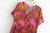 Red Floral Deep V-neck Button Rayon Summer Boho Sundress