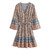 Floral Print Bat Sleeve V Neck Tassel Summer Boho Sundress