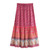 Floral Peacock Printed High Elastic Maxi A-Line Boho Skirt