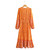 Boho Ethnic Orange Floral Elastic Waist Rayon Cotton Maxi Dress
