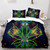Maple Leaf Print Watercolor Polyester Comforter Cover Set