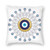 Greek Evil Eye Matiasma On White Turkish Square 40x40 Cushion Cover