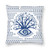Greek Evil Eye Matiasma On White Turkish Square 40x40 Cushion Cover