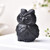 Natural Animal Elephant Hand Carved Obsidian Gemstones Home Decor