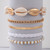 White Scallop Shell Beaded Rope Barefoot Anklet