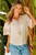 Vintage Floral Embroidery Short Sleeve Cotton Blouse