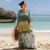 Holiday Half Sleeve Tie-Dye Print V Neck Maxi Robe Dress