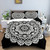 Boho Floral Moon Sun Eye Mandala Duvet Cover Set - 240x220cm 3pcs