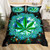 Boho Trippy Leaves Polyester Duvet Cover Bedding Set - 210x210cm 3pcs