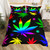 Boho Trippy Leaves Polyester Duvet Cover Bedding Set - 210x210cm 3pcs