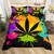 Boho Trippy Leaves Polyester Duvet Cover Bedding Set - 210x210cm 3pcs