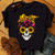 Skull Deer Camouflage Burlap Turban Short Sleeve Graphic T-shirt