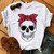 Skull Deer Camouflage Burlap Turban Short Sleeve Graphic T-shirt