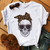 Skull Deer Camouflage Burlap Turban Short Sleeve Graphic T-shirt