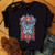 Skull Deer Camouflage Burlap Turban Short Sleeve Graphic T-shirt