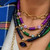 Boho Evil Eye Ceramic Beaded Clavicle Zircon Necklace