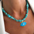 Boho Evil Eye Ceramic Beaded Clavicle Zircon Necklace
