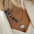Boho Evil Eye Ceramic Beaded Clavicle Zircon Necklace