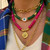 Boho Evil Eye Ceramic Beaded Clavicle Zircon Necklace