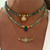 Exquisite Evil Eye Gold Plated Brass Chain Necklace