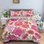 Boho Tropical Flower Leaf Polyester Bedding Set -228x228cm 3pcs