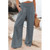 Solid Color High Waist Ruched Cotton Linen Wide Leg Pants