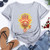 Summer Hamsa Hand of Fatima Print Short Sleeve Black Top - Size M