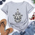 Summer Hamsa Hand of Fatima Print Short Sleeve Black Top - Size M
