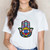 Summer Hamsa Hand of Fatima Print Short Sleeve Black Top - Size M
