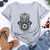 Summer Hamsa Hand of Fatima Print Short Sleeve Black Top - Size M
