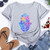 Summer Hamsa Hand of Fatima Print Short Sleeve Black Top - Size XL