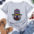Summer Hamsa Hand of Fatima Print Short Sleeve Black Top - Size XL