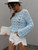 Women Boho O-neck Long Sleeve Autumn Hollow Out Loose Sweater