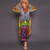 Vintage Floral Print Beach Boho Bat Sleeve Bikini Cover Up Maxi Robe