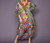 Vintage Floral Print Beach Boho Bat Sleeve Bikini Cover Up Maxi Robe