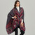 Knitted Oversized Poncho Argyle Pattern Cape