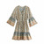 Vintage Floral Cotton Flare Sleeve Chic Summer Mini Dress