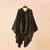 Geometric Lattice Flower Pattern Winter Poncho Cape