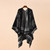 Geometric Lattice Flower Pattern Winter Poncho Cape